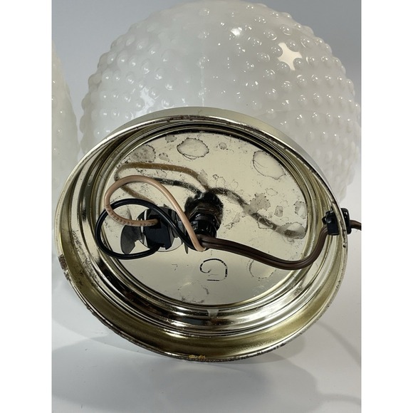 VTG Fenton Lamp Milk Glass Hobnail Underwriters laboratories Inc 17" Tall - Picture 14 of 14